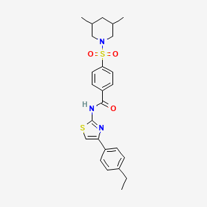 4-((3,5-dimethylpiperidin-1-yl)sulfonyl)-N-(4-(4-ethylphenyl)thiazol-2-yl)benzamide