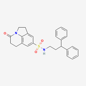 molecular formula C26H26N2O3S B2737367 N-(3,3-diphenylpropyl)-4-oxo-2,4,5,6-tetrahydro-1H-pyrrolo[3,2,1-ij]quinoline-8-sulfonamide CAS No. 898462-87-8
