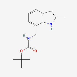 molecular formula C15H22N2O2 B2737375 Tert-butyl N-[(2-methyl-2,3-dihydro-1H-indol-7-yl)methyl]carbamate CAS No. 2445791-33-1