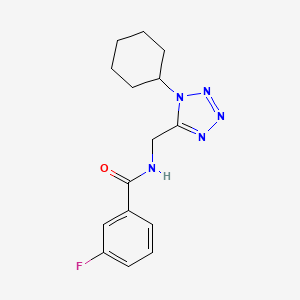 molecular formula C15H18FN5O B2737376 N-((1-cyclohexyl-1H-tetrazol-5-yl)methyl)-3-fluorobenzamide CAS No. 920439-08-3
