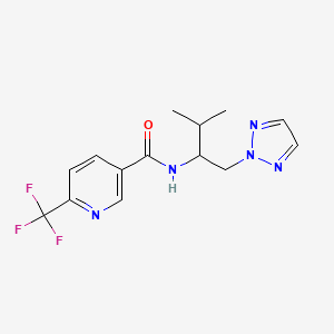 molecular formula C14H16F3N5O B2737380 N-(3-甲基-1-(2H-1,2,3-三唑-2-基)丁基)-6-(三氟甲基)烟酰胺 CAS No. 2034246-33-6