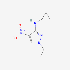 molecular formula C8H12N4O2 B2737386 N-Cyclopropyl-1-ethyl-4-nitro-1H-pyrazol-3-amine CAS No. 1429418-09-6