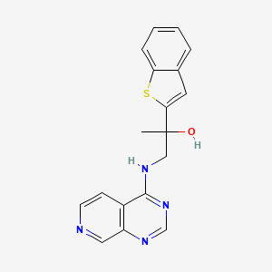molecular formula C18H16N4OS B2737389 2-(1-Benzothiophen-2-yl)-1-(pyrido[3,4-d]pyrimidin-4-ylamino)propan-2-ol CAS No. 2380033-77-0
