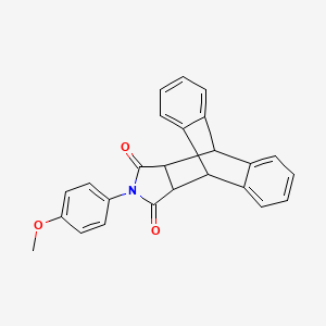 molecular formula C25H19NO3 B2737393 13-(4-甲氧基苯基)-10,11-二氢-9H-9,10-[3,4]环丙吡喃并[12,14(13H,15H)]二酮 CAS No. 57663-59-9