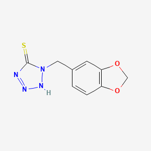 molecular formula C9H8N4O2S B2737396 1-(1,3-benzodioxol-5-ylmethyl)-1H-tetrazole-5-thiol CAS No. 890095-78-0