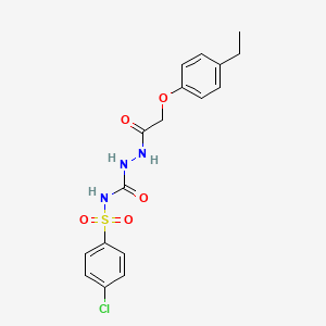 molecular formula C17H18ClN3O5S B2737411 1-(2-(4-乙基苯氧基)乙酰基)-4-((4-氯苯基)磺酰基)半胱氨酰胺 CAS No. 1022874-36-7