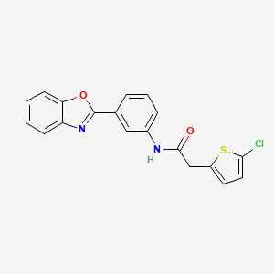 molecular formula C19H13ClN2O2S B2737415 N-(3-(苯并[d]噁唑-2-基)苯基)-2-(5-氯噻吩-2-基)乙酰胺 CAS No. 921544-94-7