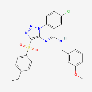molecular formula C25H22ClN5O3S B2737417 7-chloro-3-((4-ethylphenyl)sulfonyl)-N-(3-methoxybenzyl)-[1,2,3]triazolo[1,5-a]quinazolin-5-amine CAS No. 893788-54-0