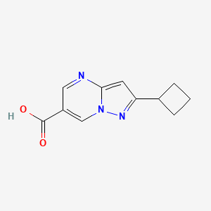molecular formula C11H11N3O2 B2737418 2-Cyclobutylpyrazolo[1,5-a]pyrimidine-6-carboxylic acid CAS No. 1517974-95-6