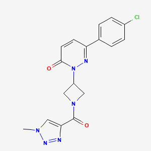molecular formula C17H15ClN6O2 B2737427 6-(4-Chlorophenyl)-2-[1-(1-methyltriazole-4-carbonyl)azetidin-3-yl]pyridazin-3-one CAS No. 2380085-33-4