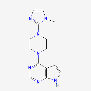 molecular formula C14H17N7 B2737428 4-[4-(1-Methylimidazol-2-yl)piperazin-1-yl]-7H-pyrrolo[2,3-d]pyrimidine CAS No. 2415603-39-1