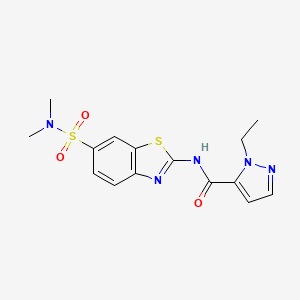 molecular formula C15H17N5O3S2 B2737429 N-(6-(N,N-dimethylsulfamoyl)benzo[d]thiazol-2-yl)-1-ethyl-1H-pyrazole-5-carboxamide CAS No. 1170885-86-5