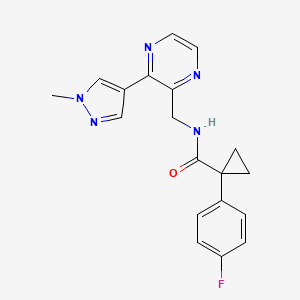 1-(4-fluorophenyl)-N-((3-(1-methyl-1H-pyrazol-4-yl)pyrazin-2-yl)methyl)cyclopropanecarboxamide