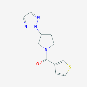 molecular formula C11H12N4OS B2737451 (3-(2H-1,2,3-triazol-2-yl)pyrrolidin-1-yl)(thiophen-3-yl)methanone CAS No. 2034249-36-8