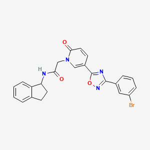 2-(5-(3-(3-bromophenyl)-1,2,4-oxadiazol-5-yl)-2-oxopyridin-1(2H)-yl)-N-(2,3-dihydro-1H-inden-1-yl)acetamide