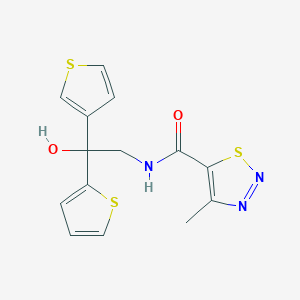N-(2-hydroxy-2-(thiophen-2-yl)-2-(thiophen-3-yl)ethyl)-4-methyl-1,2,3-thiadiazole-5-carboxamide