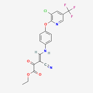 Ethyl 4-(4-{[3-chloro-5-(trifluoromethyl)-2-pyridinyl]oxy}anilino)-3-cyano-2-oxo-3-butenoate