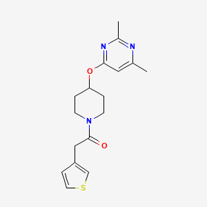 molecular formula C17H21N3O2S B2737473 1-(4-((2,6-Dimethylpyrimidin-4-yl)oxy)piperidin-1-yl)-2-(thiophen-3-yl)ethanone CAS No. 2034617-02-0