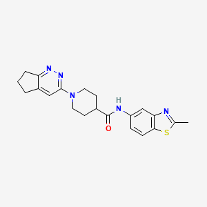 molecular formula C21H23N5OS B2737478 1-{5H,6H,7H-环戊[c]吡啶并-3-基}-N-(2-甲基-1,3-苯并噻唑-5-基)哌啶-4-甲酸酰胺 CAS No. 2097897-45-3