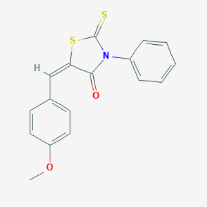 molecular formula C17H13NO2S2 B273748 5-(4-Methoxybenzylidene)-3-phenyl-2-thioxo-1,3-thiazolidin-4-one 