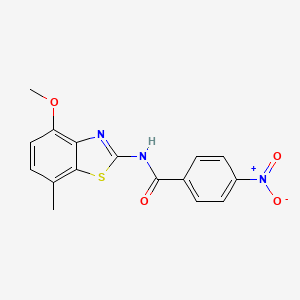 molecular formula C16H13N3O4S B2737489 N-(4-methoxy-7-methyl-1,3-benzothiazol-2-yl)-4-nitrobenzamide CAS No. 912759-90-1