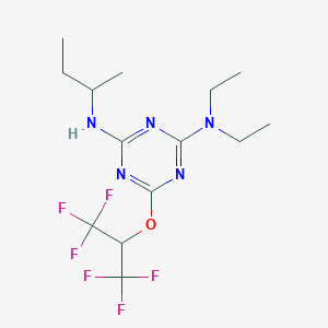 molecular formula C14H21F6N5O B273749 N~2~-(sec-butyl)-N~4~,N~4~-diethyl-6-[2,2,2-trifluoro-1-(trifluoromethyl)ethoxy]-1,3,5-triazine-2,4-diamine 