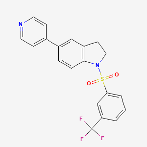 5-(Pyridin-4-yl)-1-((3-(trifluoromethyl)phenyl)sulfonyl)indoline