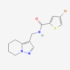 molecular formula C13H14BrN3OS B2737493 4-bromo-N-((4,5,6,7-tetrahydropyrazolo[1,5-a]pyridin-3-yl)methyl)thiophene-2-carboxamide CAS No. 2034266-35-6