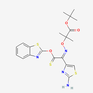 Tert-butyl 2-[(Z)-[1-(2-amino-1,3-thiazol-4-yl)-2-(1,3-benzothiazol-2-yloxy)-2-sulfanylideneethylidene]amino]oxy-2-methylpropanoate