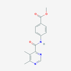 molecular formula C15H15N3O3 B2737502 Methyl 4-[(5,6-dimethylpyrimidine-4-carbonyl)amino]benzoate CAS No. 2415624-94-9