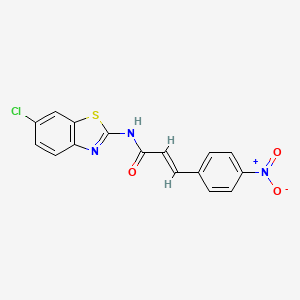 molecular formula C16H10ClN3O3S B2737510 (E)-N-(6-氯苯并[1,2-d]噻唑-2-基)-3-(4-硝基苯基)丙烯酰胺 CAS No. 364054-81-9