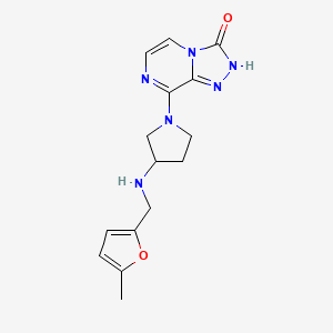 molecular formula C15H18N6O2 B2737516 8-(3-{[(5-甲基-2-呋喃基)甲基]氨基}吡咯啉-1-基)[1,2,4]三唑并[4,3-a]吡嘧啶-3(2H)-酮 CAS No. 2109561-65-9