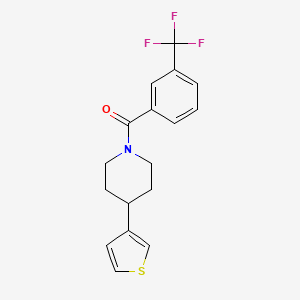 molecular formula C17H16F3NOS B2737518 (4-(Thiophen-3-yl)piperidin-1-yl)(3-(trifluoromethyl)phenyl)methanone CAS No. 1396878-73-1