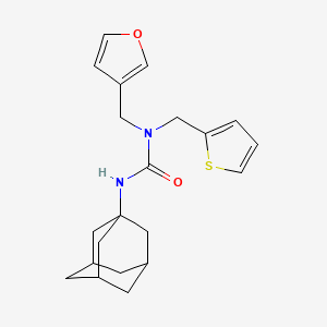 molecular formula C21H26N2O2S B2737522 1-(Adamantan-1-yl)-3-[(furan-3-yl)methyl]-3-[(thiophen-2-yl)methyl]urea CAS No. 1421483-24-0