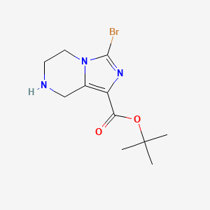 molecular formula C11H16BrN3O2 B2737531 Tert-butyl 3-bromo-5,6,7,8-tetrahydroimidazo[1,5-a]pyrazine-1-carboxylate CAS No. 2248296-84-4