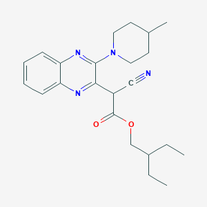 molecular formula C23H30N4O2 B2737541 2-Ethylbutyl 2-cyano-2-[3-(4-methylpiperidin-1-yl)quinoxalin-2-yl]acetate CAS No. 578760-71-1