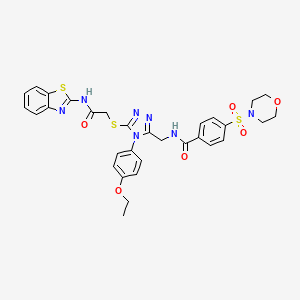 molecular formula C31H31N7O6S3 B2737546 N-((5-((2-(benzo[d]thiazol-2-ylamino)-2-oxoethyl)thio)-4-(4-ethoxyphenyl)-4H-1,2,4-triazol-3-yl)methyl)-4-(morpholinosulfonyl)benzamide CAS No. 309968-75-0