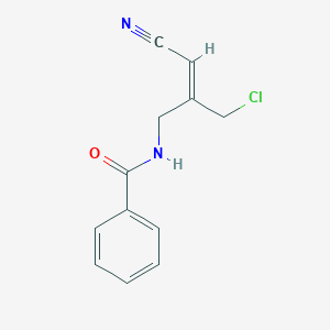 molecular formula C12H11ClN2O B2737548 N-[(2E)-2-(Chloromethyl)-3-cyanoprop-2-en-1-yl]benzamide CAS No. 2288716-11-8