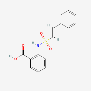 molecular formula C16H15NO4S B2737560 5-methyl-2-[[(E)-2-phenylethenyl]sulfonylamino]benzoic acid CAS No. 1259231-55-4