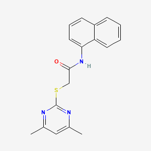 molecular formula C18H17N3OS B2737565 2-((4,6-dimethylpyrimidin-2-yl)thio)-N-(naphthalen-1-yl)acetamide CAS No. 328266-15-5