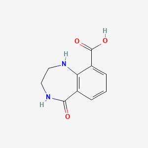 molecular formula C10H10N2O3 B2737584 5-Oxo-1,2,3,4-tetrahydro-1,4-benzodiazepine-9-carboxylic acid CAS No. 2445786-54-7