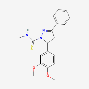 5-(3,4-dimethoxyphenyl)-N-methyl-3-phenyl-4,5-dihydro-1H-pyrazole-1-carbothioamide