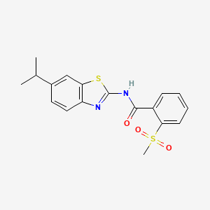 molecular formula C18H18N2O3S2 B2737589 N-(6-isopropylbenzo[d]thiazol-2-yl)-2-(methylsulfonyl)benzamide CAS No. 896279-49-5