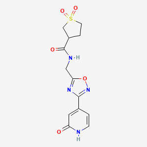 N-((3-(2-oxo-1,2-dihydropyridin-4-yl)-1,2,4-oxadiazol-5-yl)methyl)tetrahydrothiophene-3-carboxamide 1,1-dioxide