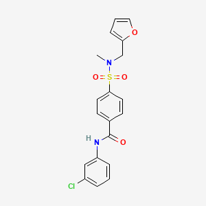 molecular formula C19H17ClN2O4S B2737592 N-(3-chlorophenyl)-4-[furan-2-ylmethyl(methyl)sulfamoyl]benzamide CAS No. 923073-73-8
