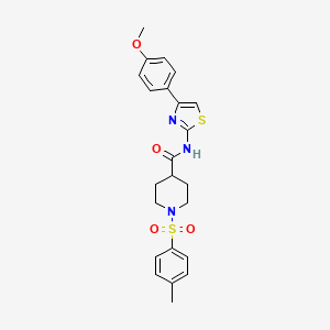 N-(4-(4-methoxyphenyl)thiazol-2-yl)-1-tosylpiperidine-4-carboxamide