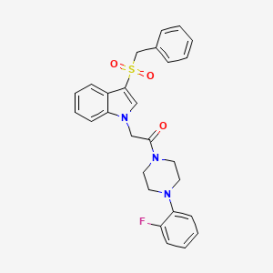 molecular formula C27H26FN3O3S B2737609 2-(3-(benzylsulfonyl)-1H-indol-1-yl)-1-(4-(2-fluorophenyl)piperazin-1-yl)ethanone CAS No. 898431-00-0