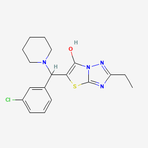 molecular formula C18H21ClN4OS B2737614 5-((3-氯苯基)(哌啶-1-基)甲基)-2-乙基噻唑并[3,2-b][1,2,4]三唑-6-醇 CAS No. 898361-44-9