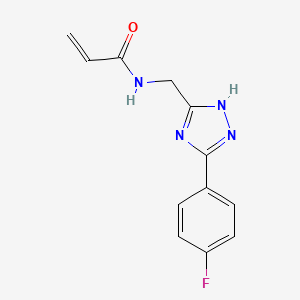 molecular formula C12H11FN4O B2737622 N-{[3-(4-fluorophenyl)-1H-1,2,4-triazol-5-yl]methyl}prop-2-enamide CAS No. 2094640-08-9
