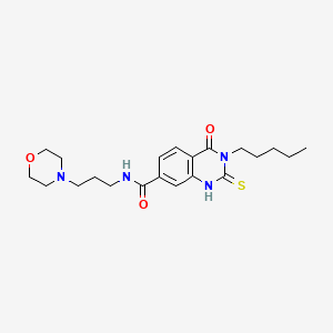 N-(3-morpholinopropyl)-4-oxo-3-pentyl-2-thioxo-1,2,3,4-tetrahydroquinazoline-7-carboxamide
